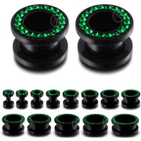 (7 Pairs or 1 Pair) 3mm to 20mm Gemtone Acrylic Flesh Tunnels Screw fit MoDTanOiz in Kuwait