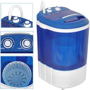 Saturnpower Portable Mini Washing Machine，Small Compact Laundry 9lbs Capacity Washer w/Spin Cycle Basket and Drain Hose Drum Washing Machine in Saudi Arabia