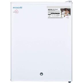 AccuCold FSLMC 19 MOMCUBE Countertop Breast Milk Freezer with 1.8 cu. ft. Capacity Manual Defrost Factory Installed Lock and Reversible Door in White in Kuwait