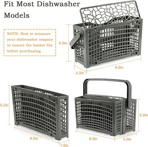 puxyblue Dishwasher Silverware Utensil Basket (9.0"x5.0"x5.0") 2 In 1 Multilayer Detachable Dishwasher Basket fit for most brads GE,Whirlpool Dishwasher in Kuwait