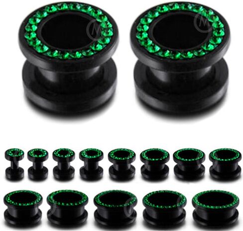(7 Pairs or 1 Pair) 3mm to 20mm Gemtone Acrylic Flesh Tunnels Screw fit MoDTanOiz in Kuwait