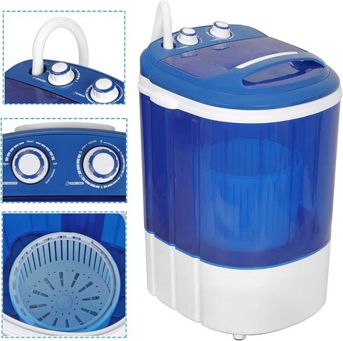 Saturnpower Portable Mini Washing Machine，Small Compact Laundry 9lbs Capacity Washer w/Spin Cycle Basket and Drain Hose Drum Washing Machine in Saudi Arabia