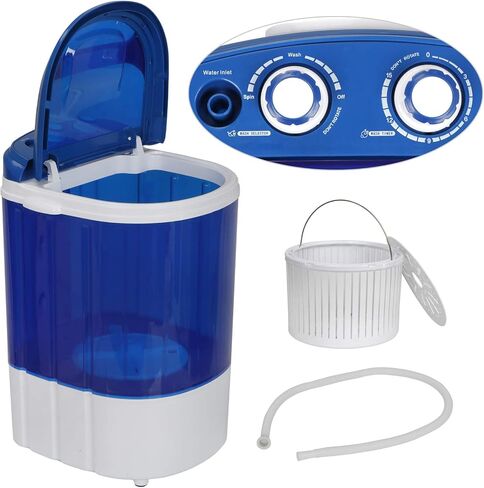 Saturnpower Portable Mini Washing Machine，Small Compact Laundry 9lbs Capacity Washer w/Spin Cycle Basket and Drain Hose Drum Washing Machine in Saudi Arabia