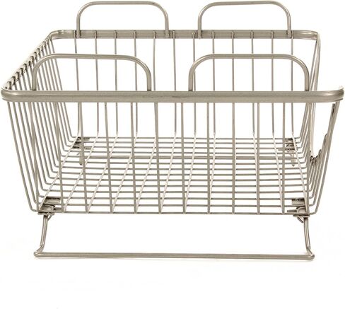 Spectrum Diversified Ashley Stackable Wire Basket with Raised Feet and Looped Handles Modular Stacking Bin System for Kitchen Countertop & Desk Organization, Small, Bronze in Kuwait