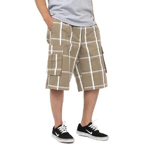 Shaka Wear Plaid Cargo Shorts for Men, Sizes S-5XL in Kuwait