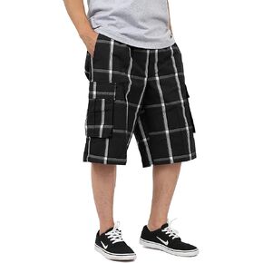 Shaka Wear Plaid Cargo Shorts for Men, Sizes S-5XL in Kuwait