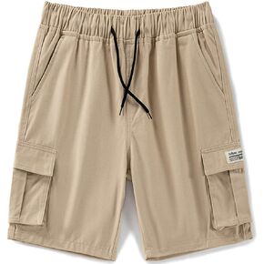 LTIFONE Mens Cargo Shorts Casual Drawstring Elastic Pants Premium Waist Relaxed Summer Outdoor Shorts with Pockets Khaki in Kuwait