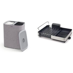 سلة فصل سلة الغسيل بغطاء من جوزيف جوزيف توتا سعة 90 لترًا - رمادي وبساط تصريف قابل للتوسيع من طبقة 85178، رمادي، المملكة المتحدة 2 in Kuwait