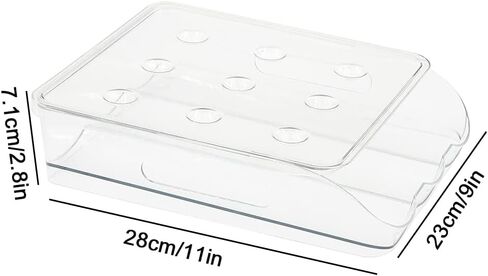 Hikinlichi Auto Rolling Egg Holder 3 Layer Egg Fresh Storage Container for Refrigerator Egg Tray Dispenser Organizer Clear Plastic Egg Storage Box Large Capacity Fridge Egg Case Bin w Lid in Saudi Arabia