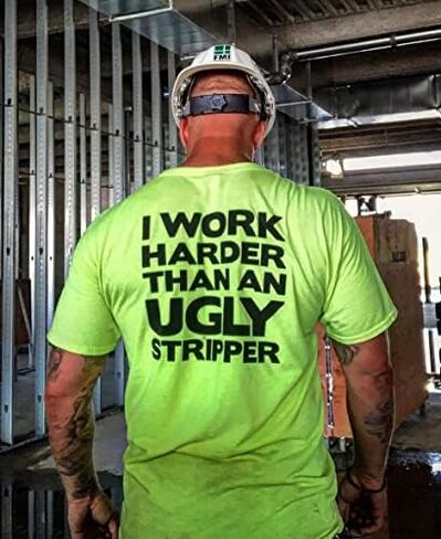 شركة التوريدات الأمريكية المسلحة - قميص عمل سلامة البناء المضحك Hi Vis/Hi Viz in Kuwait