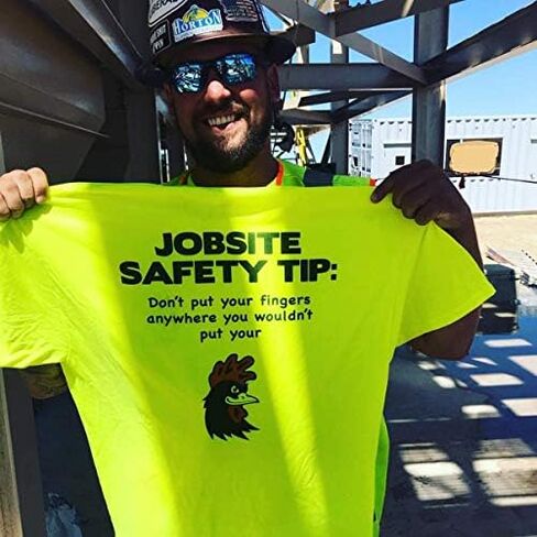 شركة التوريدات الأمريكية المسلحة - قميص عمل سلامة البناء المضحك Hi Vis/Hi Viz in Kuwait