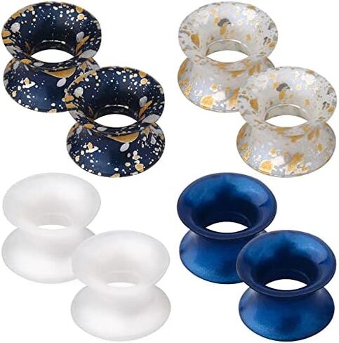 OUFER 8PCS Soft Silicone Ear Gauges Flexible Ear Skin Tunnels Earlets Plugs Stretcher Expander Set Ear Piercing Jewelry in Saudi Arabia