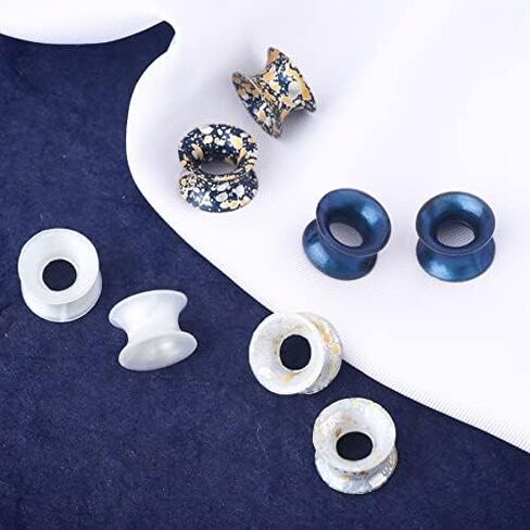 OUFER 8PCS Soft Silicone Ear Gauges Flexible Ear Skin Tunnels Earlets Plugs Stretcher Expander Set Ear Piercing Jewelry in Saudi Arabia