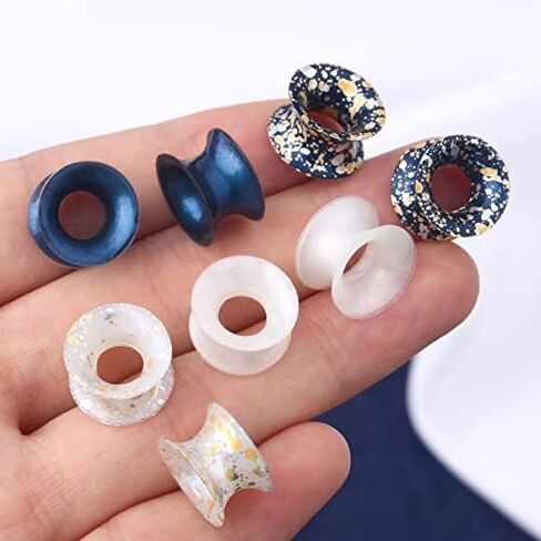 OUFER 8PCS Soft Silicone Ear Gauges Flexible Ear Skin Tunnels Earlets Plugs Stretcher Expander Set Ear Piercing Jewelry in Saudi Arabia