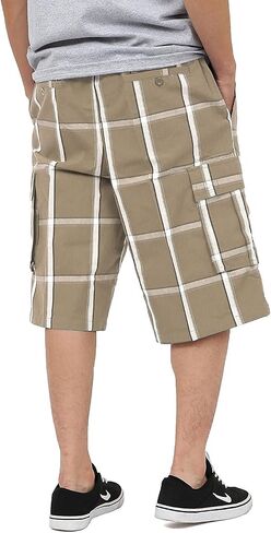 Shaka Wear Plaid Cargo Shorts for Men, Sizes S-5XL in Kuwait