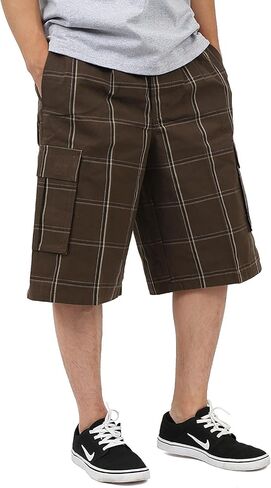 Shaka Wear Plaid Cargo Shorts for Men, Sizes S-5XL in Kuwait