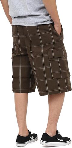 Shaka Wear Plaid Cargo Shorts for Men, Sizes S-5XL in Kuwait