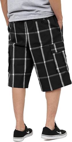 Shaka Wear Plaid Cargo Shorts for Men, Sizes S-5XL in Kuwait