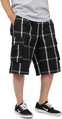 Shaka Wear Plaid Cargo Shorts for Men, Sizes S-5XL in Kuwait