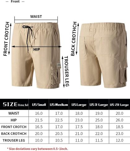 LTIFONE Mens Cargo Shorts Casual Drawstring Elastic Pants Premium Waist Relaxed Summer Outdoor Shorts with Pockets Khaki in Kuwait