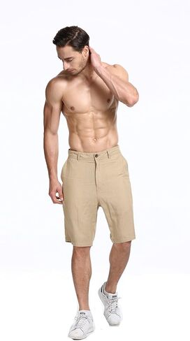 Lavenderi Men's Linen Classic Relaxed Fit Short with Pocket in Kuwait