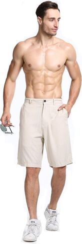 Lavenderi Men's Linen Classic Relaxed Fit Short with Pocket in Kuwait