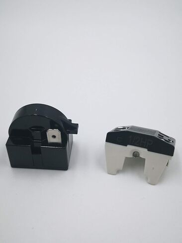 1pcs QP-02-4.7 PTC Refrigerator Start Relay 1 Pin Coolers Compressor Starter 4.7 ohm with 1pcs Refrigerator Overload Protector 1/2HP in Saudi Arabia