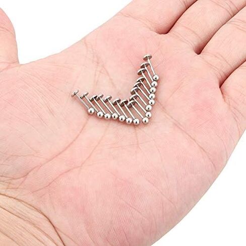Dyknasz 15PCS 20G Stainless Steel Lip Rings Labret Studs Piercing Monroe Studs Ear Tragus Helix Cartilage Earring Jewelry 6-10mm Bar Length 5 Colors for Women Men in Kuwait