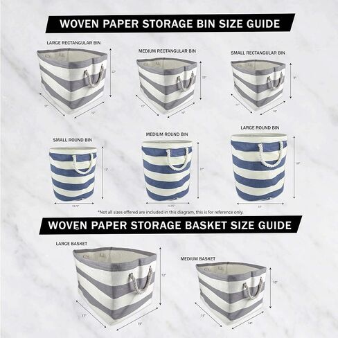 سلة تخزين ورقية منسوجة من DII، منسوجة بالالماس ، حجر / أسود، كبير in Kuwait