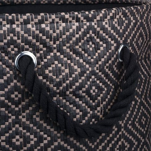 سلة تخزين ورقية منسوجة من DII، منسوجة بالالماس ، حجر / أسود، كبير in Kuwait