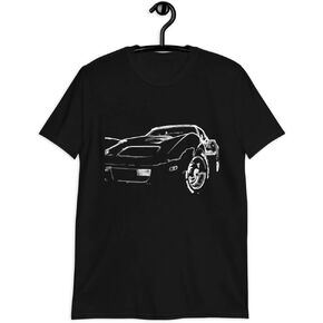 Corvette C3 Sketch Line Art Custom Muscle Car Owner Gift Short-Sleeve T-Shirt in Kuwait