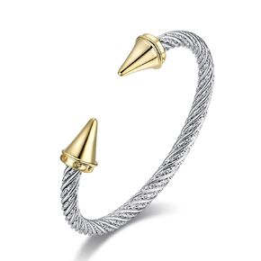 Miraclelove Twisted Cable Bracelet Designer Inspired Jewelry Adjustable Antique Cable Wire Cuff Bracelets with Gems in Kuwait