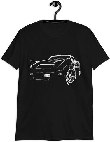 Corvette C3 Sketch Line Art Custom Muscle Car Owner Gift Short-Sleeve T-Shirt in Kuwait