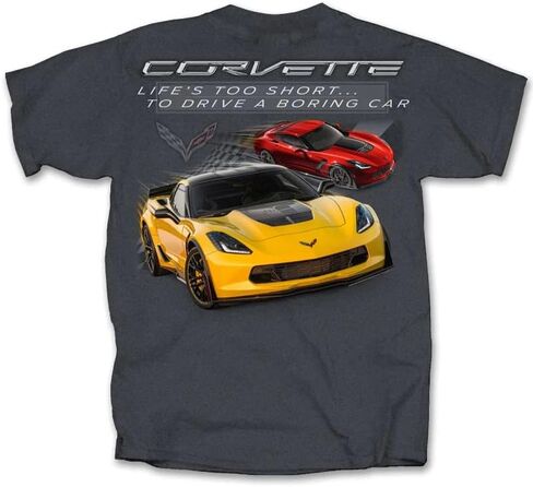 C7 Z06 Corvette Life's Too Short Tee Shirt - Dark Grey (X-Large) in Saudi Arabia