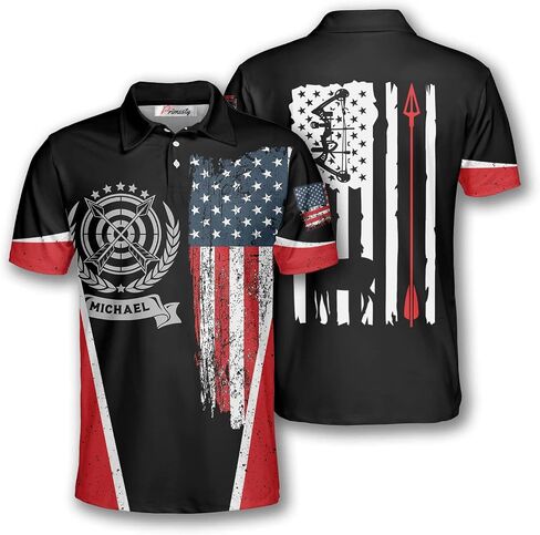 PRIMESTY Personalized Archery Shirts for Men- Custom Archery Jerseys for Teams- Custom Archery Shirts Men's Polo in Kuwait