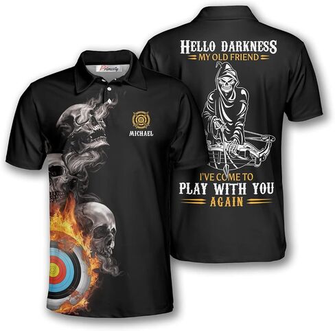 PRIMESTY Personalized Archery Shirts for Men- Custom Archery Jerseys for Teams- Custom Archery Shirts Men's Polo in Kuwait