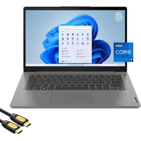 Lenovo IdeaPad 3 14" FHD Laptop, 11th Gen Intel 4-Core i7-1165G7, Intel Iris Xe Graphics, 20GB RAM, 512GB PCIe SSD, FP Reader, Webcam, USB-C, HDMI, SD Card Reader, WiFi 6, SPS HDMI Cable, Win 11 Home in Kuwait