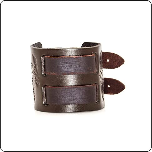 Fusamk Punk Scorpion Wristband Belt Buckle Wide Leather Bracelet,7.0-8.0inches in Kuwait