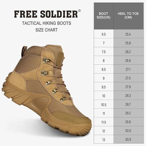 أحذية رجالية عسكرية تكتيكية عسكرية من الجلد السويدي للعمل من Free SOLDIER أحذية قتالية, بني متوسط, 10 Wide in Saudi Arabia