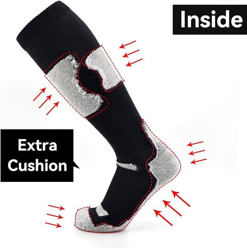 Busy Socks Men's Women's Merino Wool Ski Socks Winter Warm Socks for Skiing Snowboarding Outdoor Sports Cold Weather in Saudi Arabia
