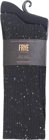 Frye Men's 2-Pack Tweed Ribbed Boot Socks, Black, One Size in Saudi Arabia