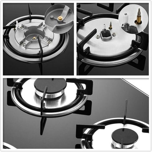 Gas Cooktop NG/LPG Gas Stove Cooktop Stove Burner Tempered Glass Cook Top Built in 4 Burners Gas Hob Grate Stovetop Cooker (4 Burners, 23.2'' x 20'') in Kuwait