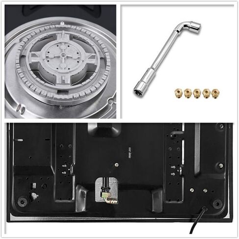 Gas Cooktop NG/LPG Gas Stove Cooktop Stove Burner Tempered Glass Cook Top Built in 4 Burners Gas Hob Grate Stovetop Cooker (4 Burners, 23.2'' x 20'') in Kuwait