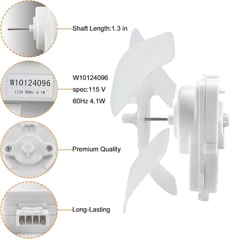 AMI PARTS W10124096 Condenser Fan Motor kit-Replaces AP4318657 2315558 PS1957416 2188538 2188727 EAP1957416 in Saudi Arabia