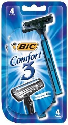 Bic Comfort 3 Shavers for Men Sensitive Skin, 4 Each (Pack of 4) in Kuwait