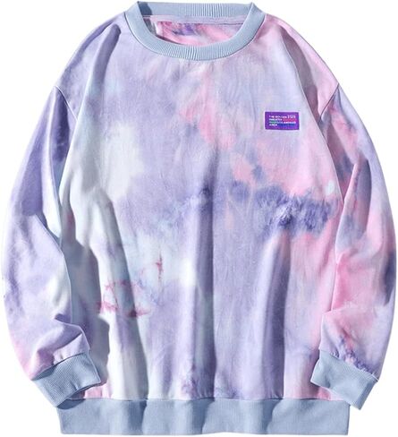 سويت شيرت رجالي كاجوال بأكمام طويلة ورقبة دائرية وصبغ من SweatyRocks in Kuwait