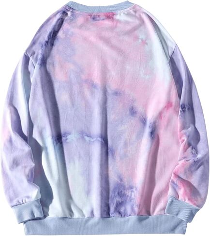 سويت شيرت رجالي كاجوال بأكمام طويلة ورقبة دائرية وصبغ من SweatyRocks in Kuwait