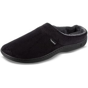 isotoner Men's Open Back Slipper with Memory Foam and Indoor/Outdoor Sole