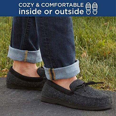 Dearfoams Men's Keaton Memory Foam Moccasin with Wide Widths in Saudi Arabia