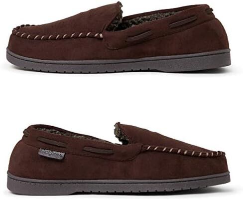 Dearfoams Men's Keaton Memory Foam Moccasin with Wide Widths in Saudi Arabia
